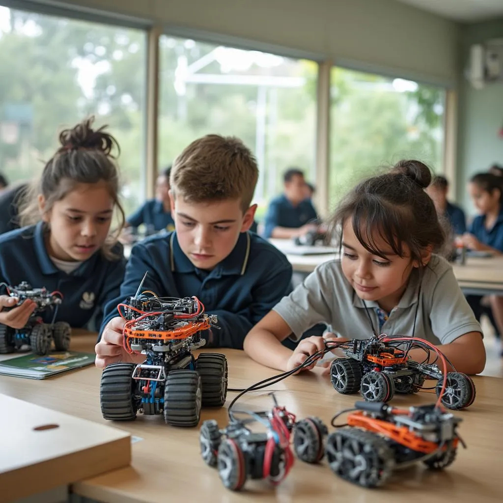 Taller de robótica con estudiantes