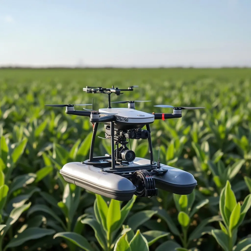 Dron sobre campo sojero